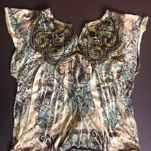 Green Patterned Blouse